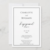 シンプル ミニマル モダン フォトエンゲージメント パーティー 招待状 (正面)