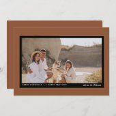 シンプル ミニマル モダン ボヘミア ブラウン 1 枚の写真 シーズンカード (正面/裏面)