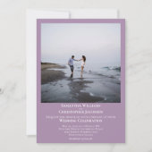 シンプル ミニマル モダン ラベンダー フォト ウェディング 招待状 (正面)