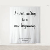 シンプル ミニマル モノクローム ラブ クォート タペストリー (正面)