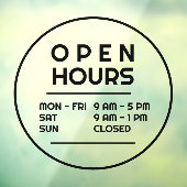 シンプル ミニマル ラウンド ビジネス 営業時間 ウィンドウサイン (シート3)