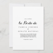 シンプル ミニマル ラ ボダ デ 招待状 (正面)