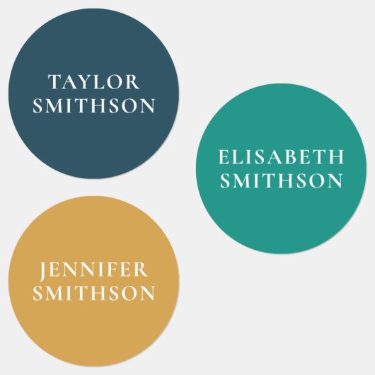 シンプル ミニマル レトロ カラー カスタム ネーム スクール ラベル (グループ)