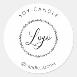 シンプル ミニマル ロゴ キャンドル パッケージ 黒 白 ラウンドシール