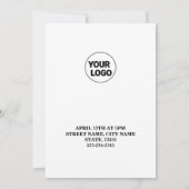 シンプル ミニマル ロゴ テキスト 名前を追加 招待状 (裏面)