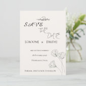 シンプル ミニマル 保存日カード セーブザデート (スタンド正面)