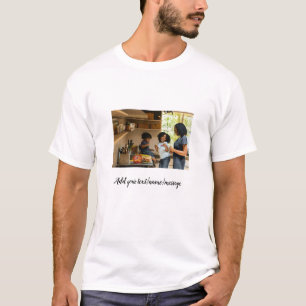 シンプル ミニマル 写真 コラージュ 名前 家族 ママ Tシャツ