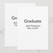 シンプル ミニマル 卒業 追加 名前 現代のクラス 招待状 (正面/裏面)