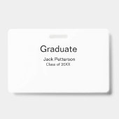 シンプル ミニマル 卒業 追加 名前 現代 クラス バッジ (裏面)