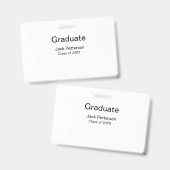 シンプル ミニマル 卒業 追加 名前 現代 クラス バッジ (正面＆裏面)