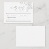 シンプル ミニマル 手書きスクリプト 結婚式 返信ハガキ エンクロージャーカード (正面/裏面)