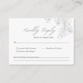 シンプル ミニマル 手書きスクリプト 結婚式 返信ハガキ エンクロージャーカード (正面)