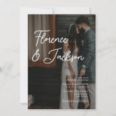 シンプル ミニマル 手書き ウェディング フォト 招待状 (正面)