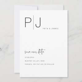 シンプル ミニマル 挙式日程お知らせ ウェディング 招待状