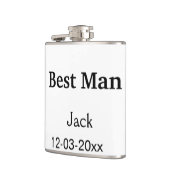 シンプル ミニマル 新婦の名前をカスタマイズしたベストマンギフト フラスク (左)