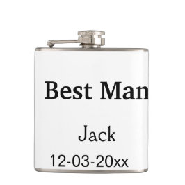 シンプル ミニマル 新婦の名前をカスタマイズしたベストマンギフト フラスク