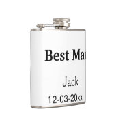 シンプル ミニマル 新婦の名前をカスタマイズしたベストマンギフト フラスク (右)