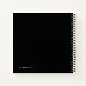 シンプル ミニマル 白 黒 ウェディング ゲストブック ノートブック (裏面)