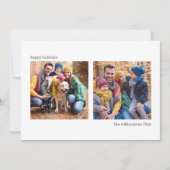 シンプル ミニマル 白 黒 四角 二 枚の写真 シーズンカード (正面)