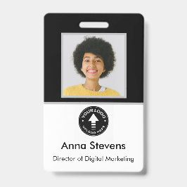 シンプル ミニマル 社員バッジ QRコードとバーコード バッジ