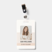 シンプル ミニマル 社員 ID バッジ (Front with Clip)