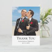 シンプル ミニマル 結婚式 フォト メッセージ カード (スタンド正面)