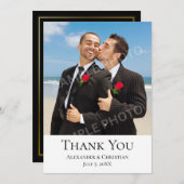 シンプル ミニマル 結婚式 フォト メッセージ カード (正面/裏面)