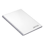 シンプル ミニマル 編集可能な名前またはその他のテキスト ノートブック (右側)