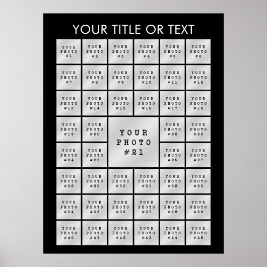 シンプル ミニマル 45枚 写真コラージュ オーダーメイド ポスター (正面)