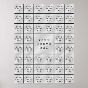 シンプル ミニマル 45枚 写真 コラージュ ブラック ポスター