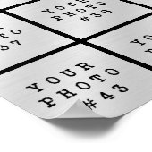 シンプル ミニマル 48枚の写真コラージュ ブラック ポスター (角)