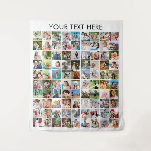 シンプル ミニマル 90枚 フォトコラージュ オーダーメイド タペストリー (正面)