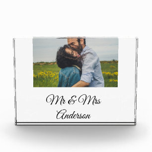 シンプル ミニマル Mr&Mrs 名前入り フォト ウェディング