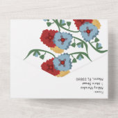 シンプル メキシカン フローラル フォーク ボタニカル ボダ オールインワン招待状 (裏面)