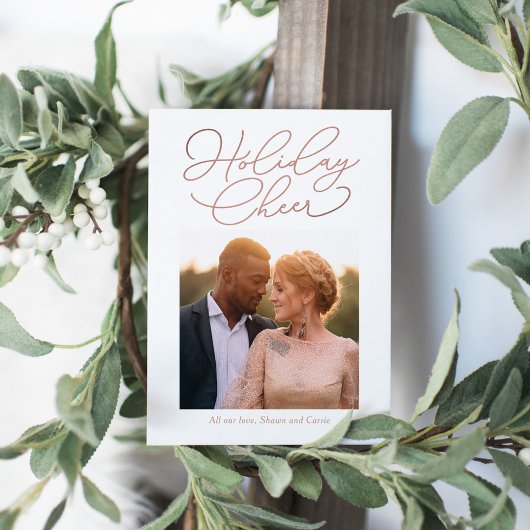 シンプル メッセージ 編集可能 カラー ホリデー フォト カード