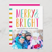 シンプル&メリーブライトホリデーのフォトカード シーズンカード (正面/裏面)