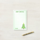 シンプル・メリー・クリスマス・ツリー・トゥ・ドゥ・リスト：名前 ポストイット (デスク上)