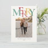 シンプル メリー フォト フラット 赤 緑 黄色 シーズンカード (スタンド正面)