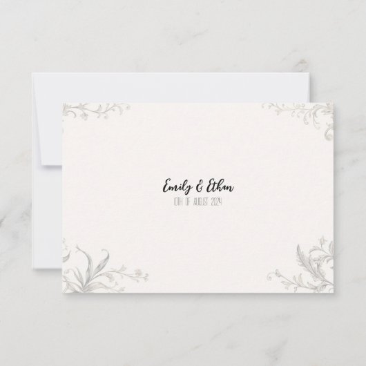 シンプル＆モダンなカスタマイズ結婚式お礼カード サンキューカード (裏面)