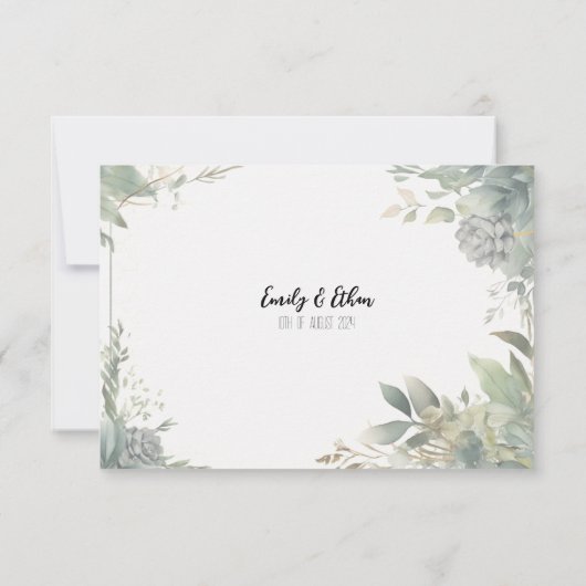 シンプル＆モダンなカスタマイズ結婚式お礼カード サンキューカード (裏面)