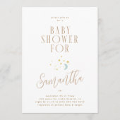 シンプル モダンな月と星のベビーシャワー 招待状 (正面)