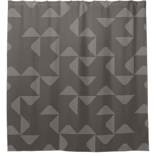 シンプル、モダントレンディー図形パターン シャワーカーテン (正面)
