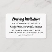 シンプル&モダン夕べイベントチケット招待状 名刺 (正面)