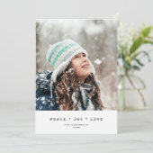 シンプル+モダン白黒 |ホリデーフォトカード シーズンカード (スタンド正面)