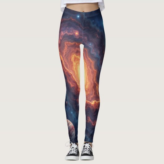 シンプル:モダン銀河系宇宙ロッククールレギンス レギンス (正面)