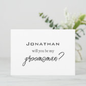 シンプル モダン あなたは僕のブライズメン/ベストマンになってくれる？ 招待状 (スタンド正面)