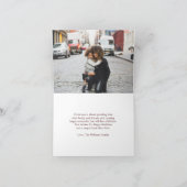 シンプル モダン おしゃれ メリークリスマス ワインレッド フォト シーズンカード (内部)