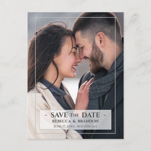 シンプル モダン おしゃれ | 結婚式の日を大切に ポストカード (正面)