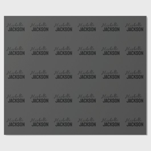 シンプル モダン お名前 メッセージ ラッピングペーパー (フラット)