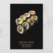 シンプル モダン お寿司 日本料理店 メニュー (裏面)